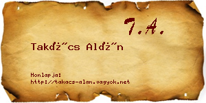 Takács Alán névjegykártya