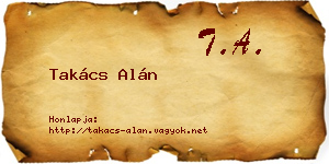 Takács Alán névjegykártya
