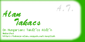 alan takacs business card